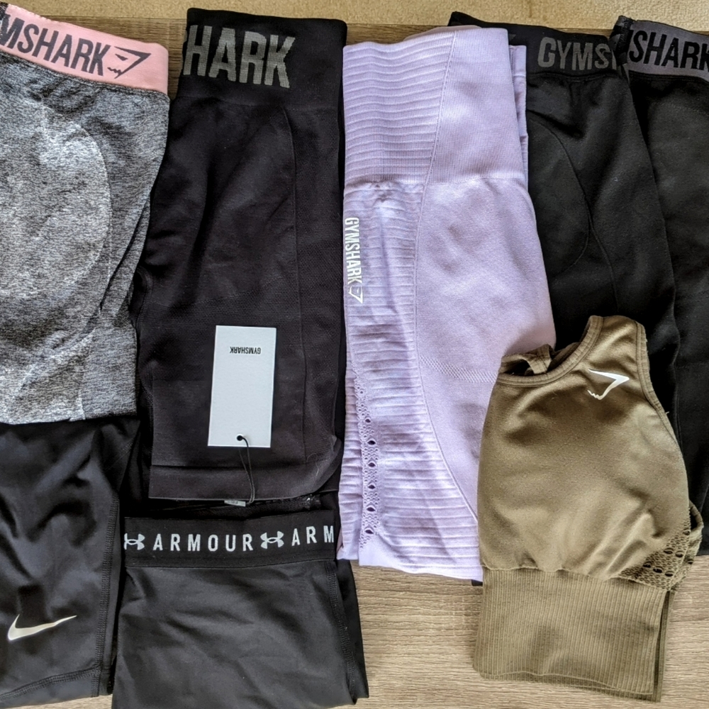Gymshark, Nike, Under Armor active wear